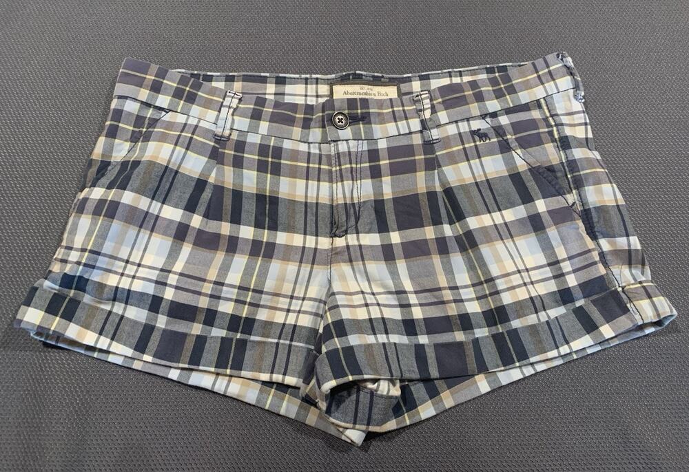 Abercrombie and Fitch Vintage Y2K Low Rise Plaid Mini Shorts Size 8